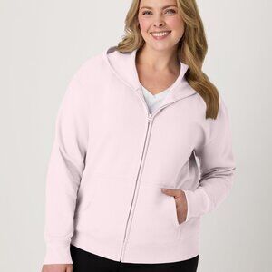 Hanes ComfortSoft EcoSmart Women’s Full-Zip Hoodie Sweatshirt Pale Soft Pink - S